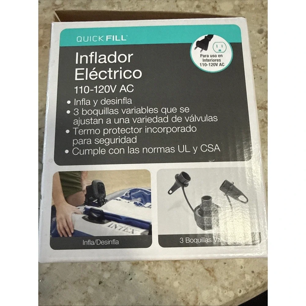 Intex 120V Quick Fill AC Electric Air Pump with 3‎ Nozzles, Black Brand New